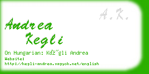 andrea kegli business card